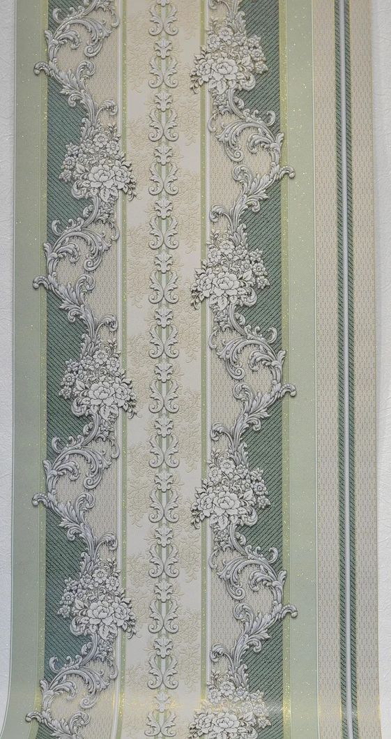 Шпалери вінілові на паперовій основі Слов'янські шпалери Comfort В53,4 Дейзі 2 зелений 0,53 х 10,05м (5613-04)