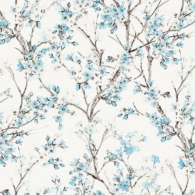 Шпалери вінілові на флізеліновій основі SINTRA Sakura блакиті 1,06х10,05м (468326), Блакитний, Блакитний, +