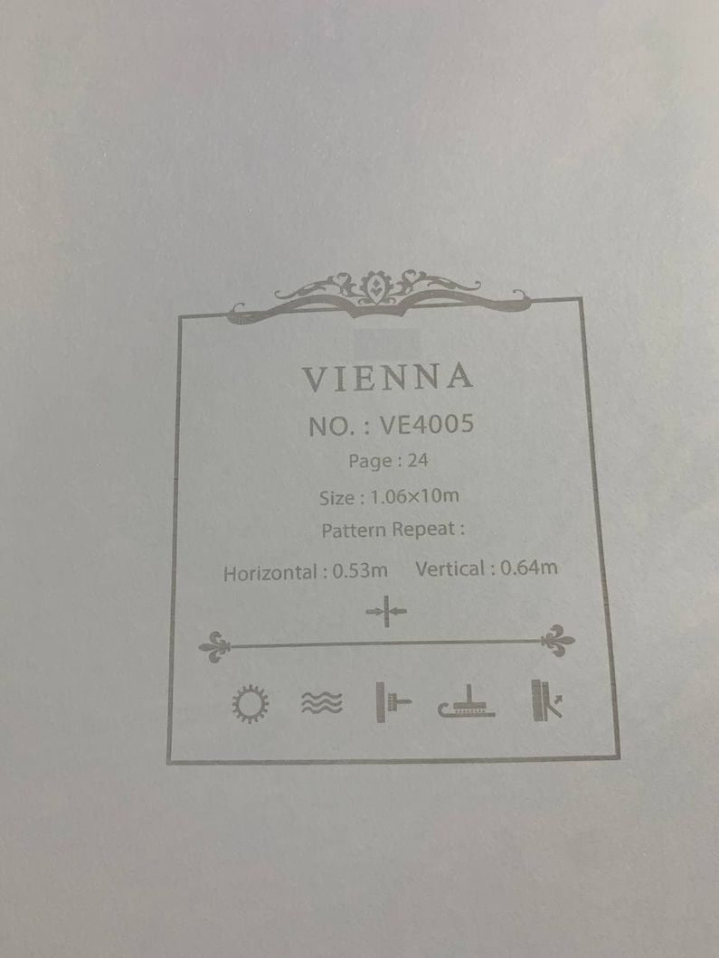 Обои виниловые на флизелиновой основе Vienna светло-зелёный 1,06 х 10,05м (VE4005)
