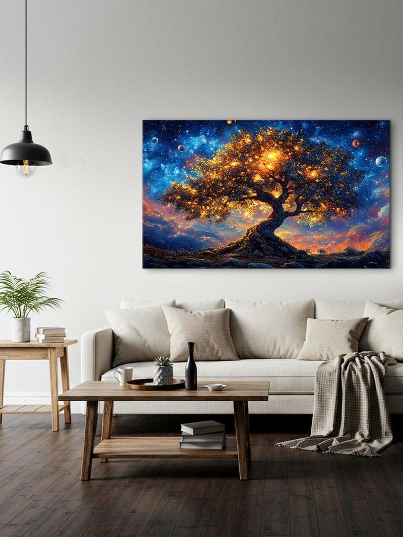 Картина на холсте МАKO " Космическое дерево " 60x100 см MK10529