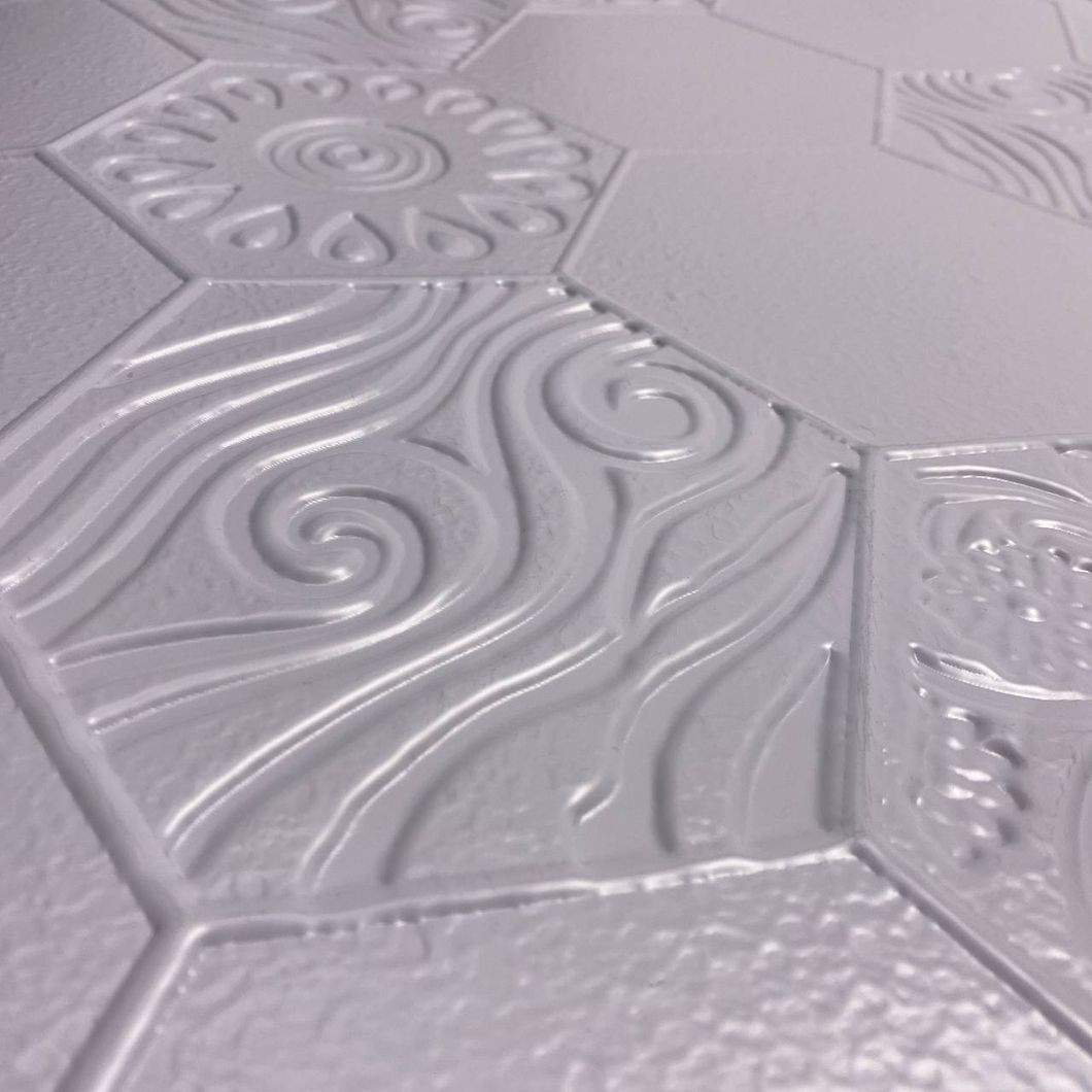Панель стінова декоративна пластикова плитка ПВХ 953 мм х 478 мм (п1041), Серый, Сірий