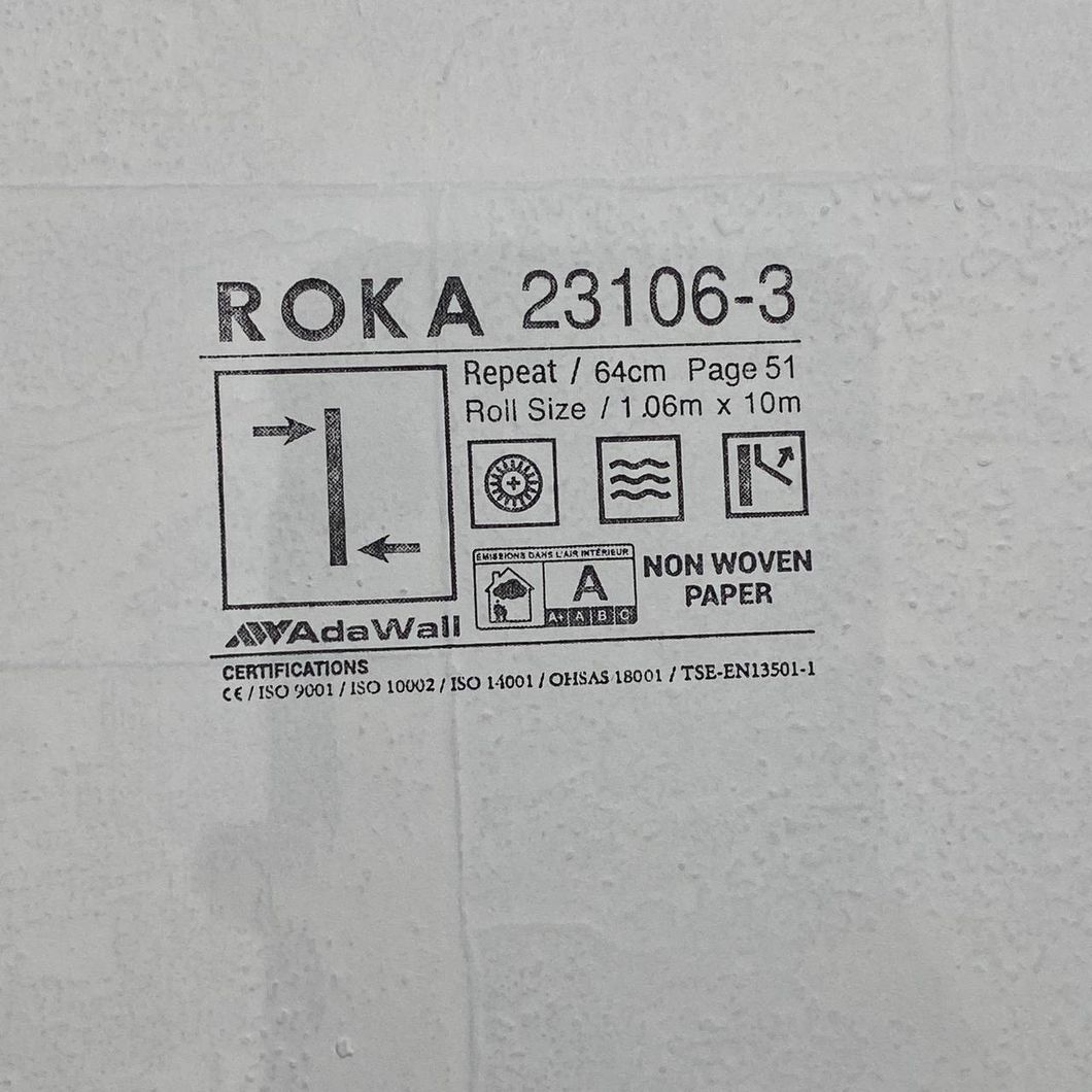 Шпалери вінілові на флізеліновій основі сірий Roka AdaWall 1,06 х 10м (23106-3)