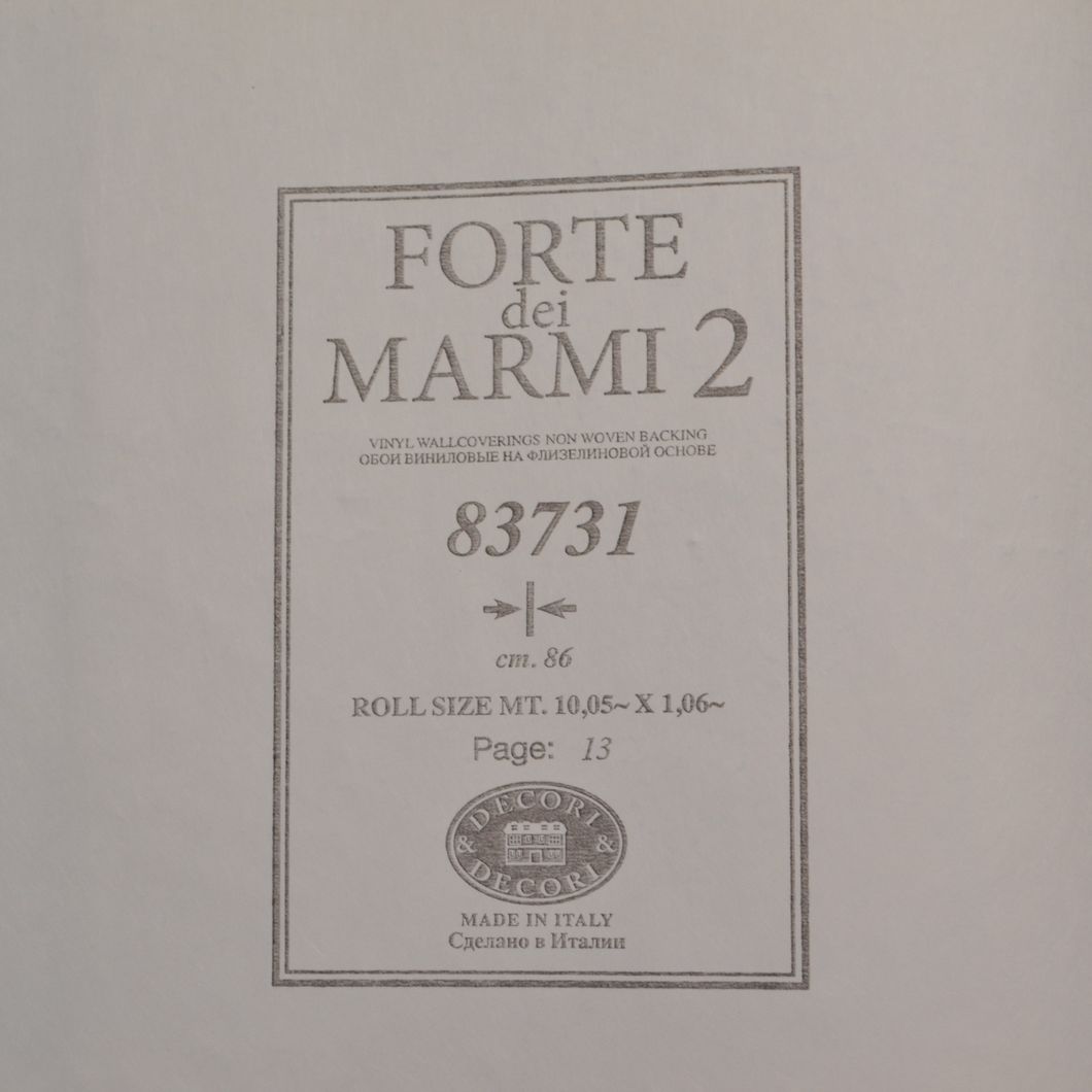 Шпалери вінілові на флізеліновій основі Decori & Decori Forte Dei Marmi 2 слонова кістка 1,06 х 10,05м (83731)