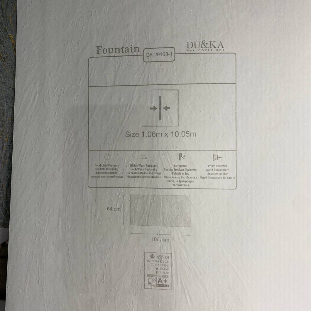 Обои виниловые на флизелиновой основе DUKA Fountain Белые 1,06 х 10,05м (29123-1)