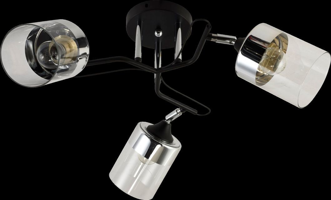 Люстра декоративна INTEREES IS XA1434B/3 Black+Chrome на 3 плафона, Черный