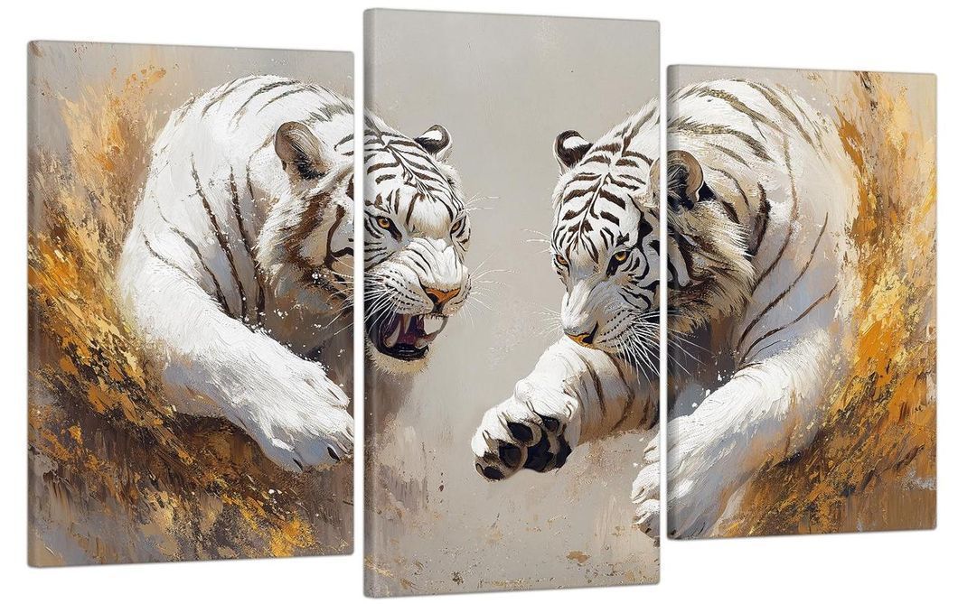 Модульная картина MAKO " Два тигра" 53x100 см MK30599