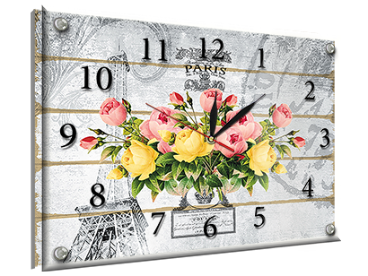 Годинник-картина під склом Квіти 25 см x 35 см (3800 - L22)
