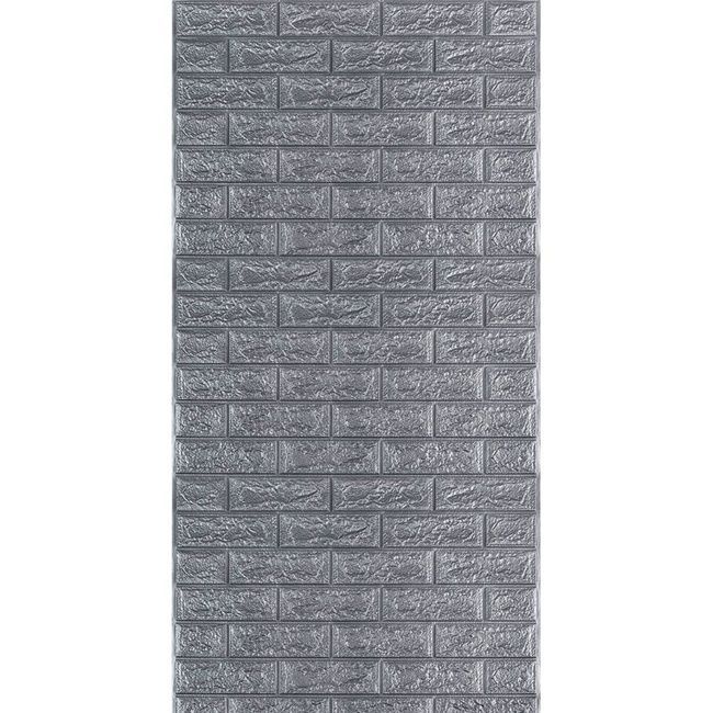 R017-2 Панель стеновая в рулоне 3D 700мм*3,08м*2мм серый кирпич (D) SW-00002535, Серый, Серый