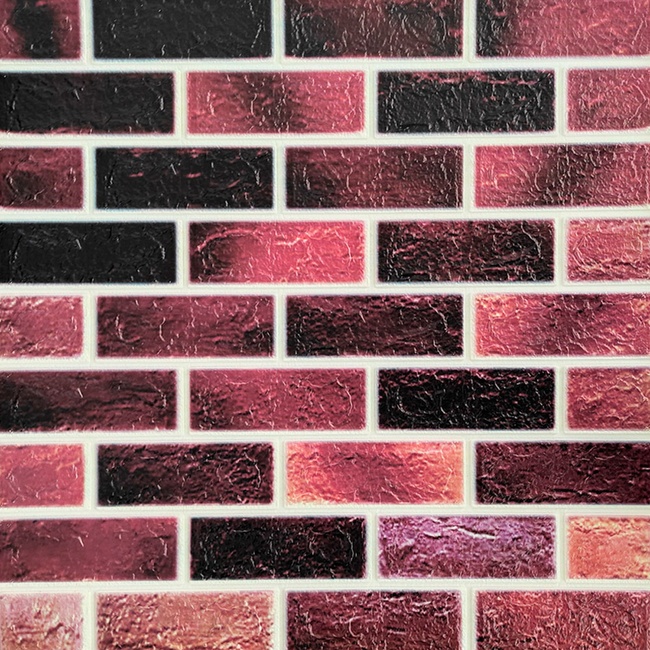Панель стінова самоклеюча декоративна 3D під цеглу рожевий мікс 700х770х4мм (142), Рожевий, Рожевий