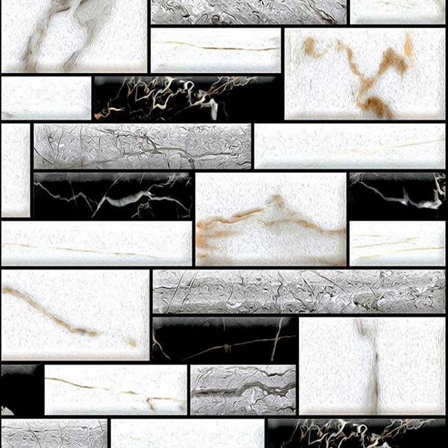Панель стінова декоративна ПВХ плитка на самоклейці квадрат 300Х300Х5ММ, ЦІНА ЗА 1 ШТ (СПП-602), Чорно-білий, Чорно-білий