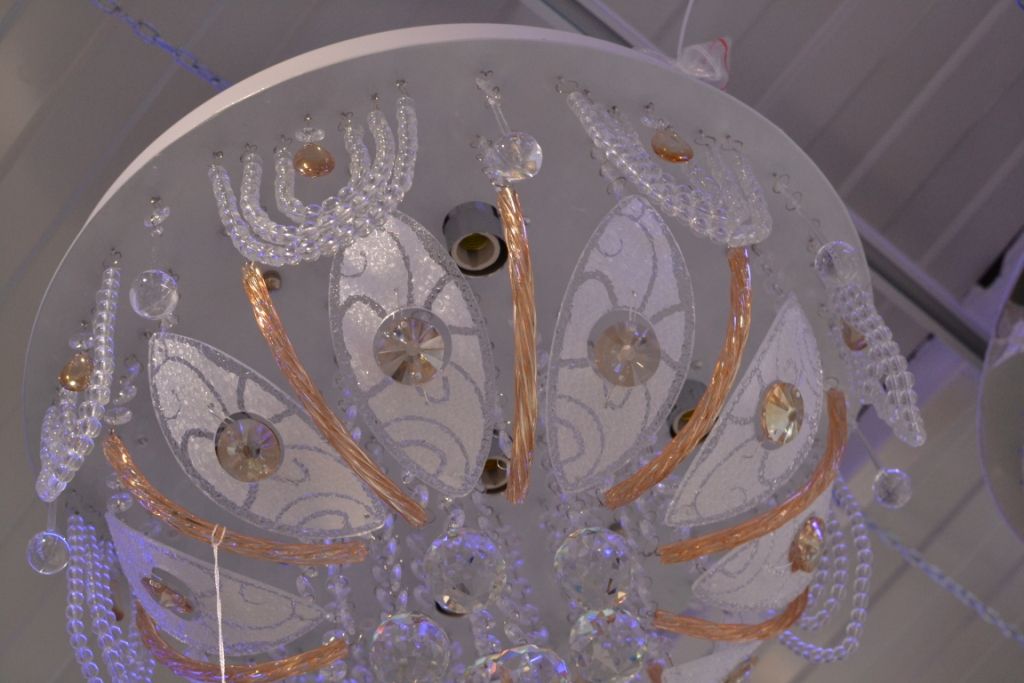 Люстра кришталева дзеркакальна хромована основа 5 ламп (5603/500), Хром, Хром
