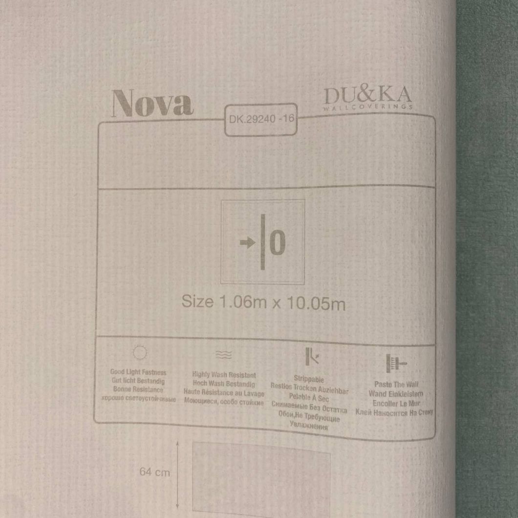 Шпалери вінілові на флізеліновій основі Duka Nova Кремові 1,06 х 10,05м (29240-16)