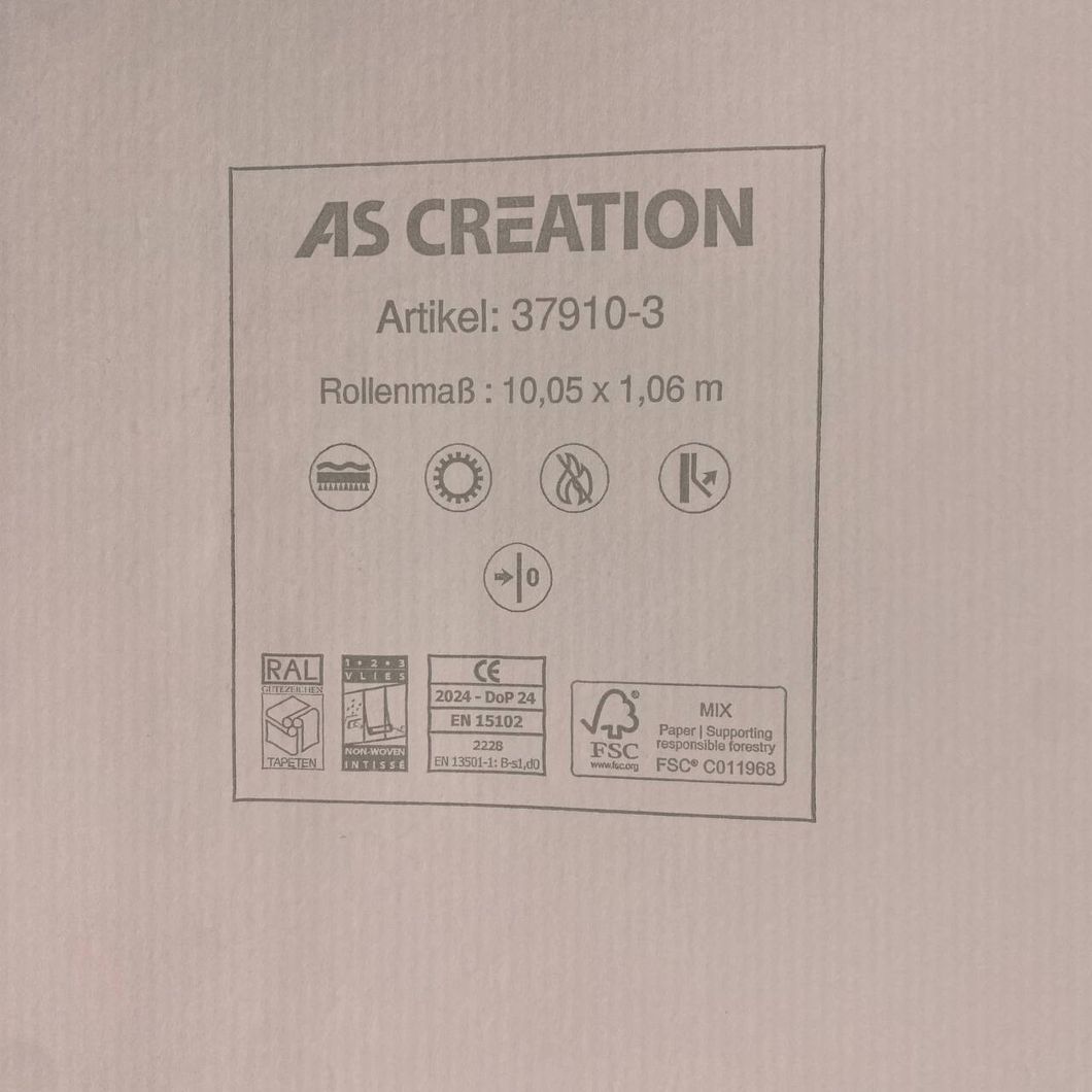 Шпалери вінілові на флізеліновій основі Молочні AS Creation Remix 1,06 х 10,05м (37910-3)