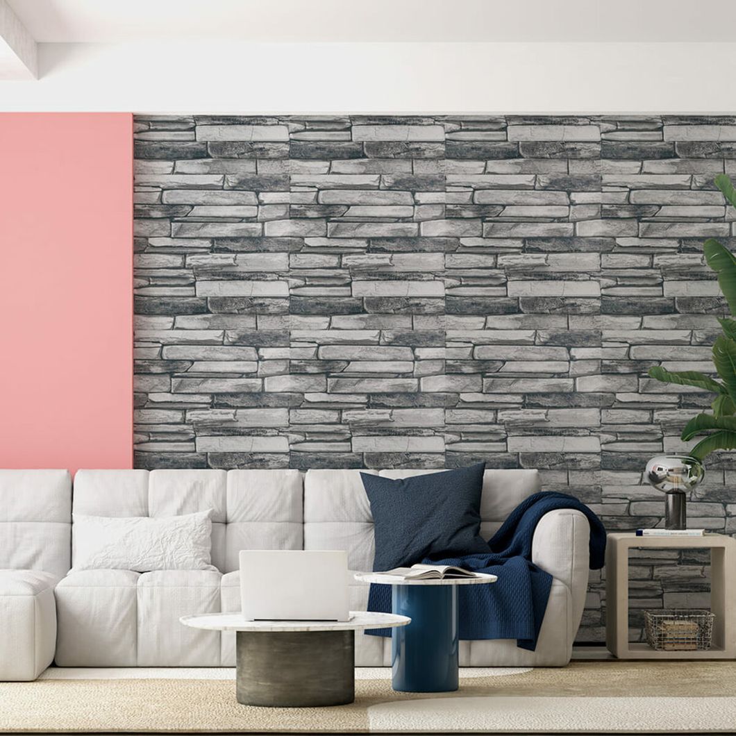 Панель стеновая 3D 680*680*4mm серый сланец (D) SW-00002003, Серый, Серый