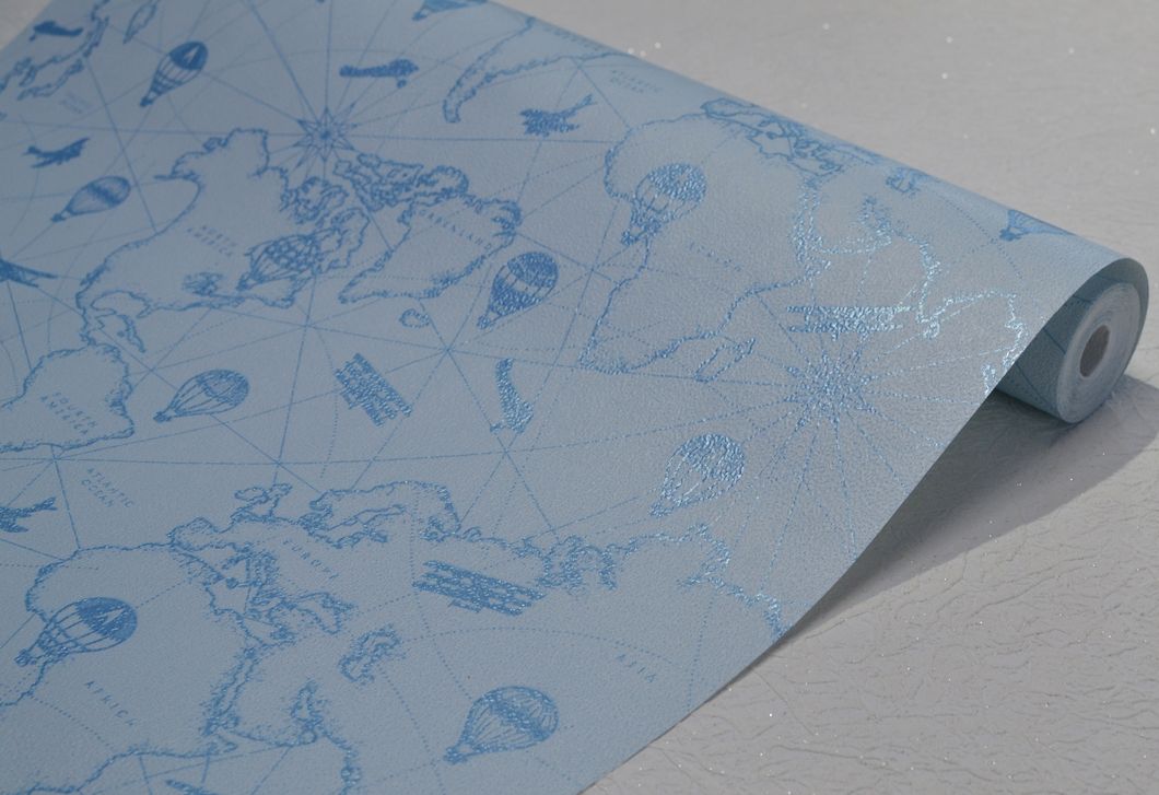 Шпалери паперові Шарм Тревел блакитний 0,53 х 10,05м (153-40)