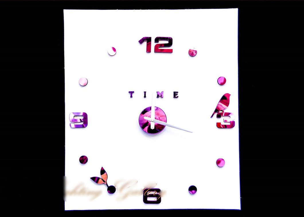 Часы наклейки фиолетовый (5219 - А 106 / 06)
