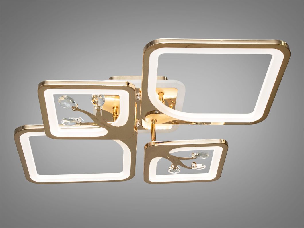 Потолочная люстра с диммером и LED подсветкой, цвет хром, 80W