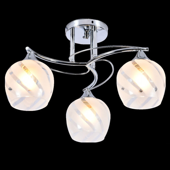 Люстра 3 лампы серебро в гостиную, спальню стекло в классическом стиле (XA1208/3), Серый, Серый
