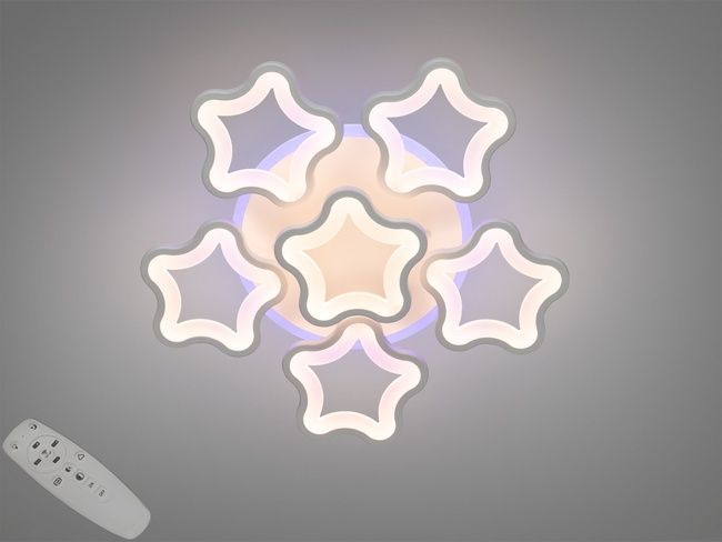 Стельова LED-люстра з диммером і кольоровою підсвіткою, 105W