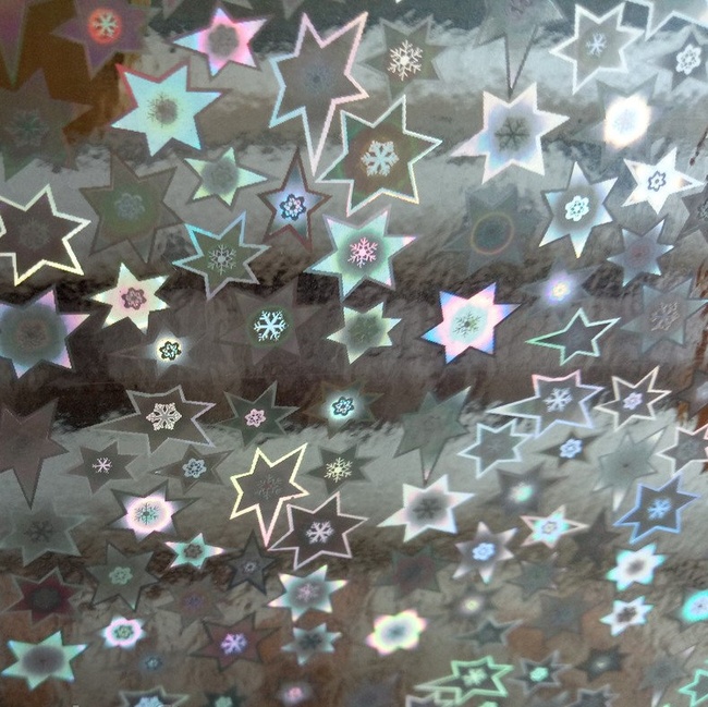 Самоклейка декоративна Hongda голограма зірки 0,45 х 15м (1029), Серый, Сірий