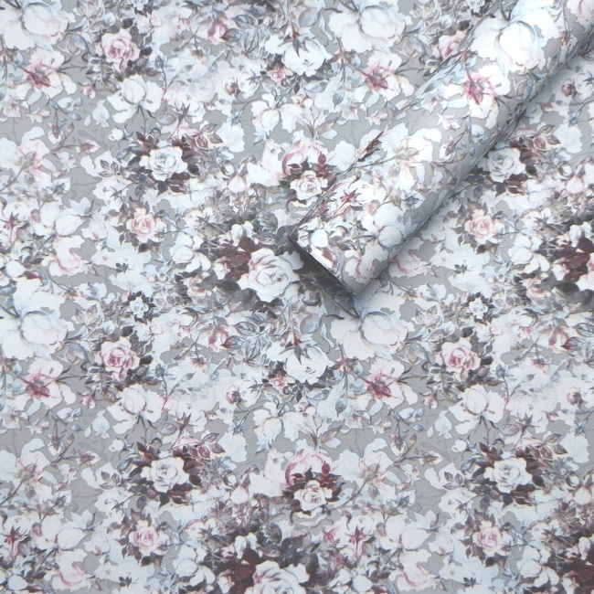 Самоклеюча декоративна плівка сірі троянди 0,45Х10М (KN-X0171-1), Серый, Сірий