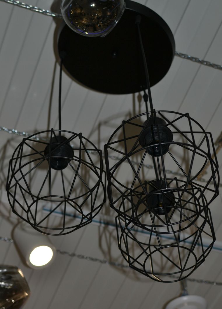 Люстра Лофт підвісна плафони металеві 3 лампи (К202103-3), Черный, Чорний