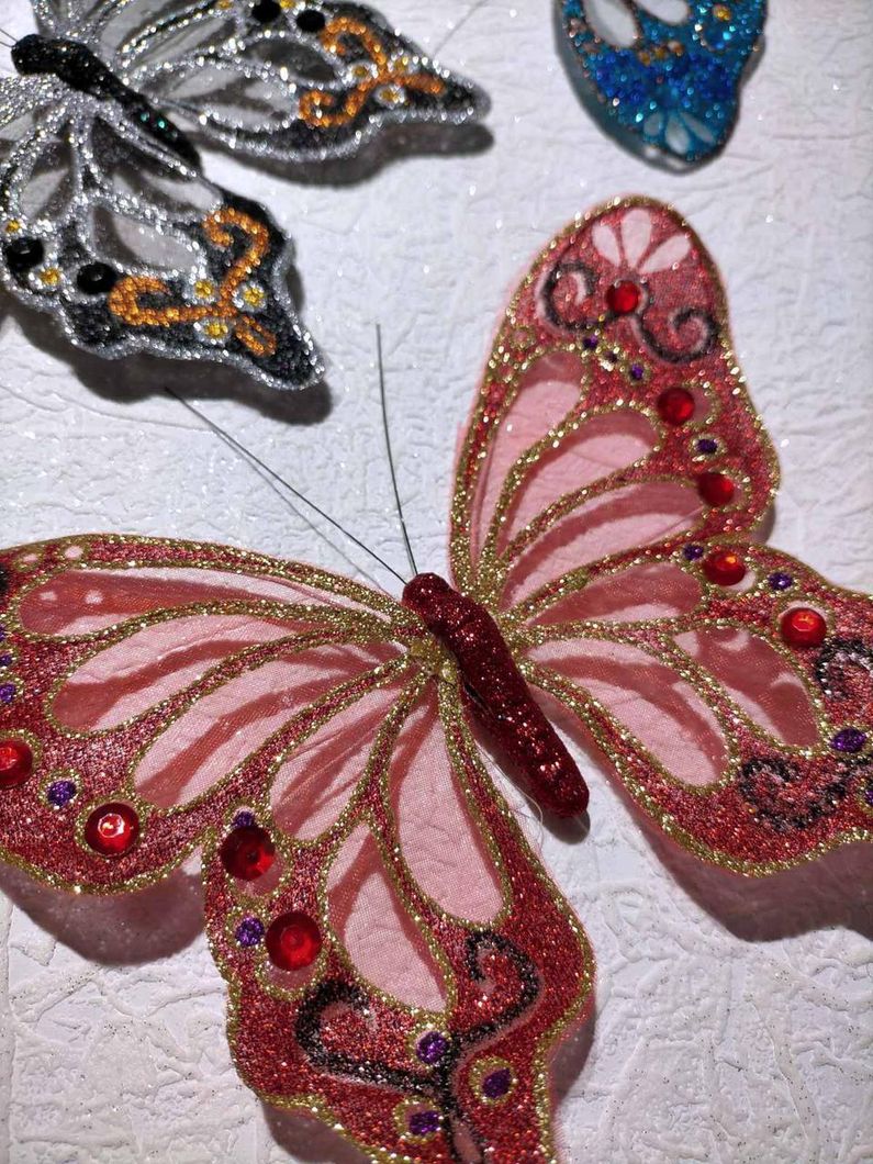 Об'ємні 3Д метелики на магнітах різного кольору (чорна), Разные цвета, Разные цвета