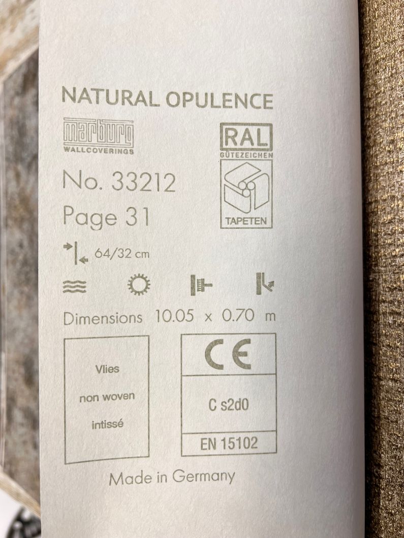 Обои виниловые на флизелиновой основе Marburg Natural Opulence серый 0,70 х 10,05м (33212)