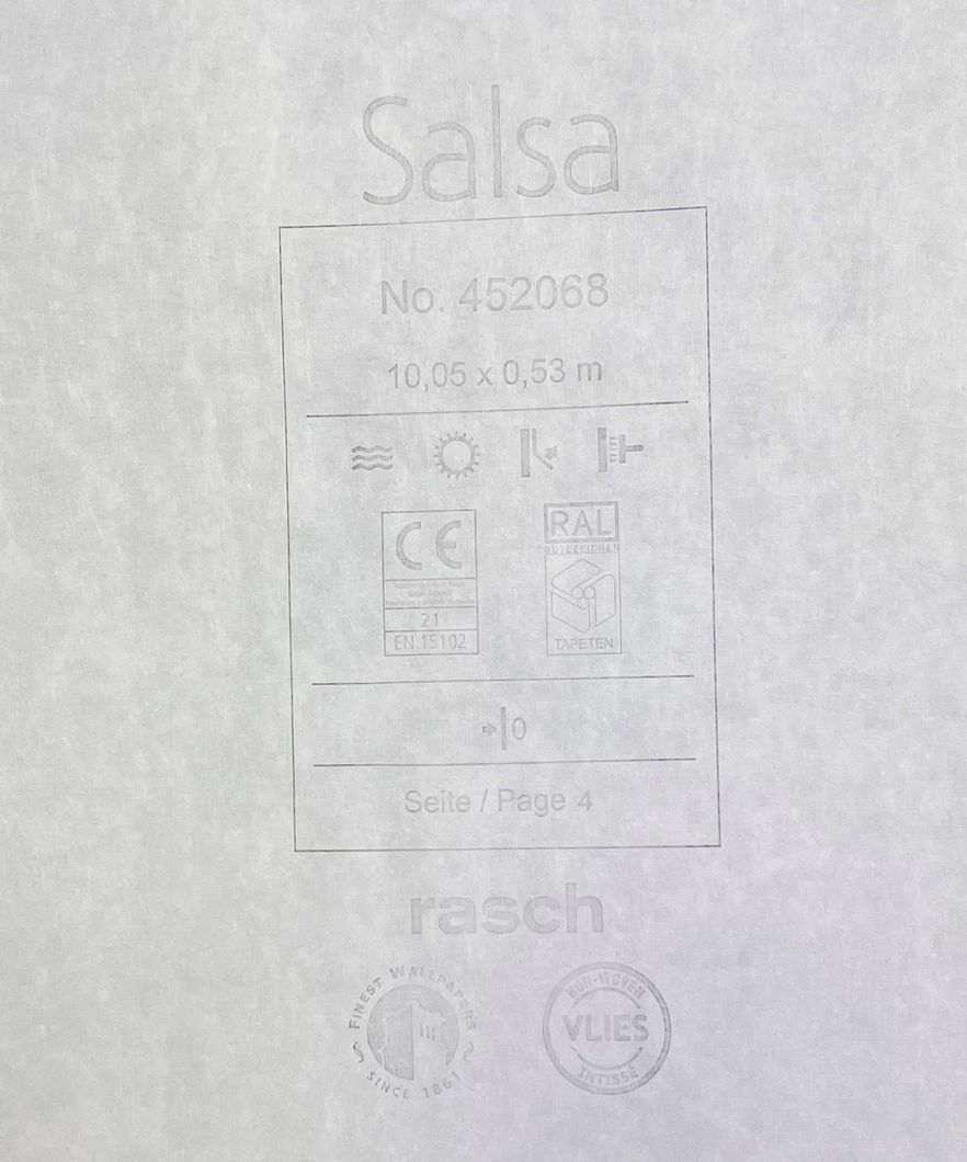 Шпалери вінілові на флізеліновій основі Salsa Rasch оливковий 0,53 х 10,05м (452068)