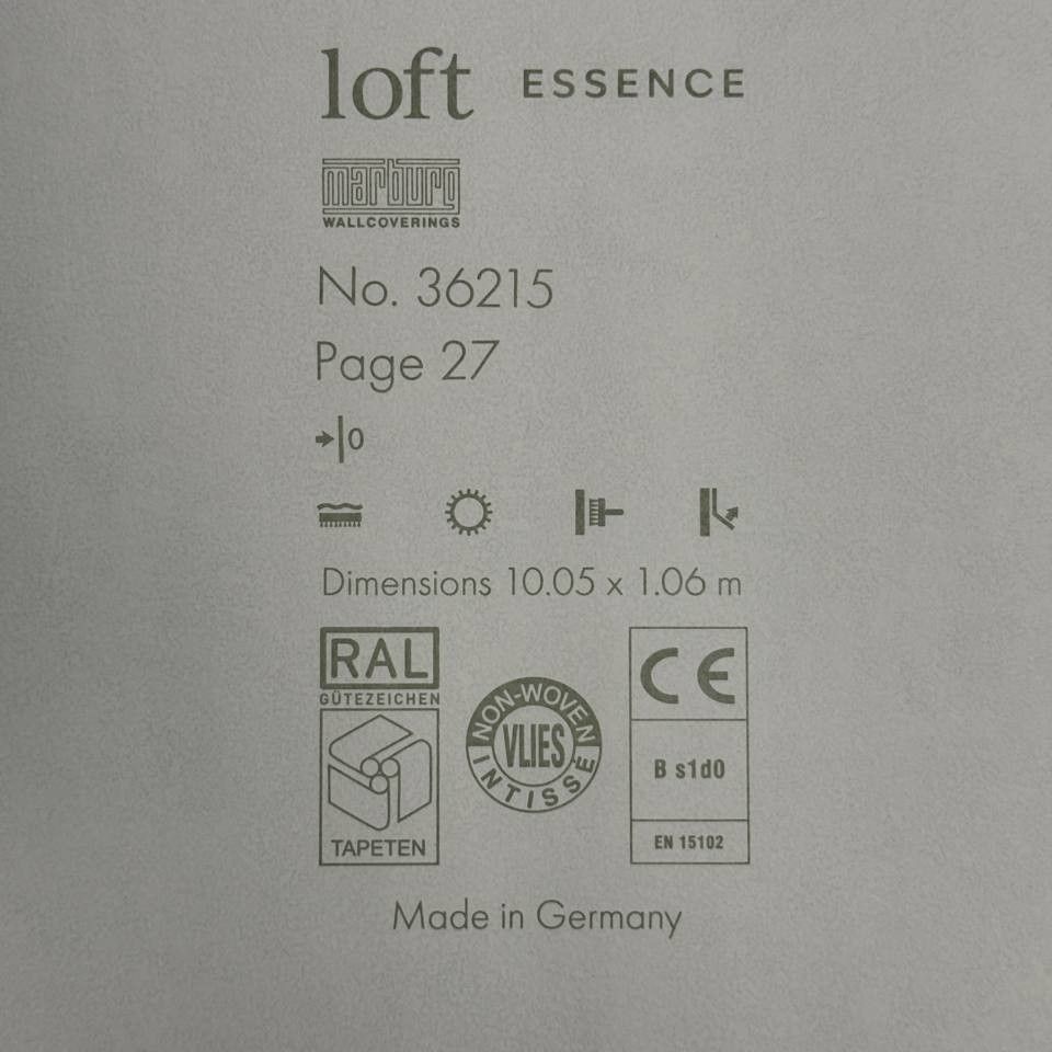 Обои виниловые на флизелиновой основе Marburg Loft Essence темно серые 1,06 х 10,05м (36215)