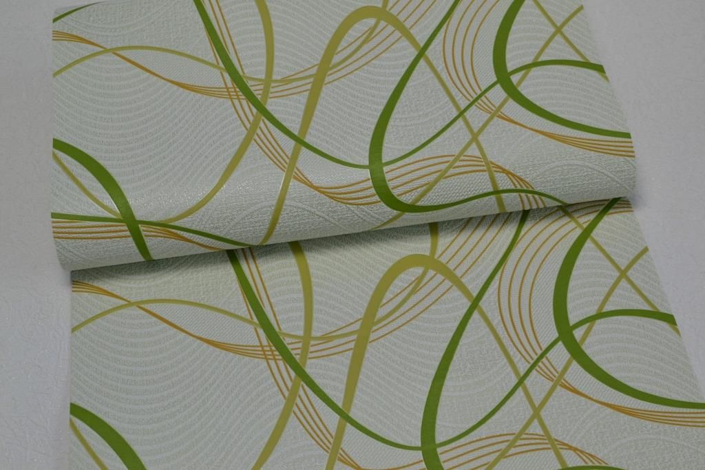Обои виниловые на бумажной основе Славянские обои Comfort В53,4 Серпантин зелёный 0,53 х 10,05м (5767-04)