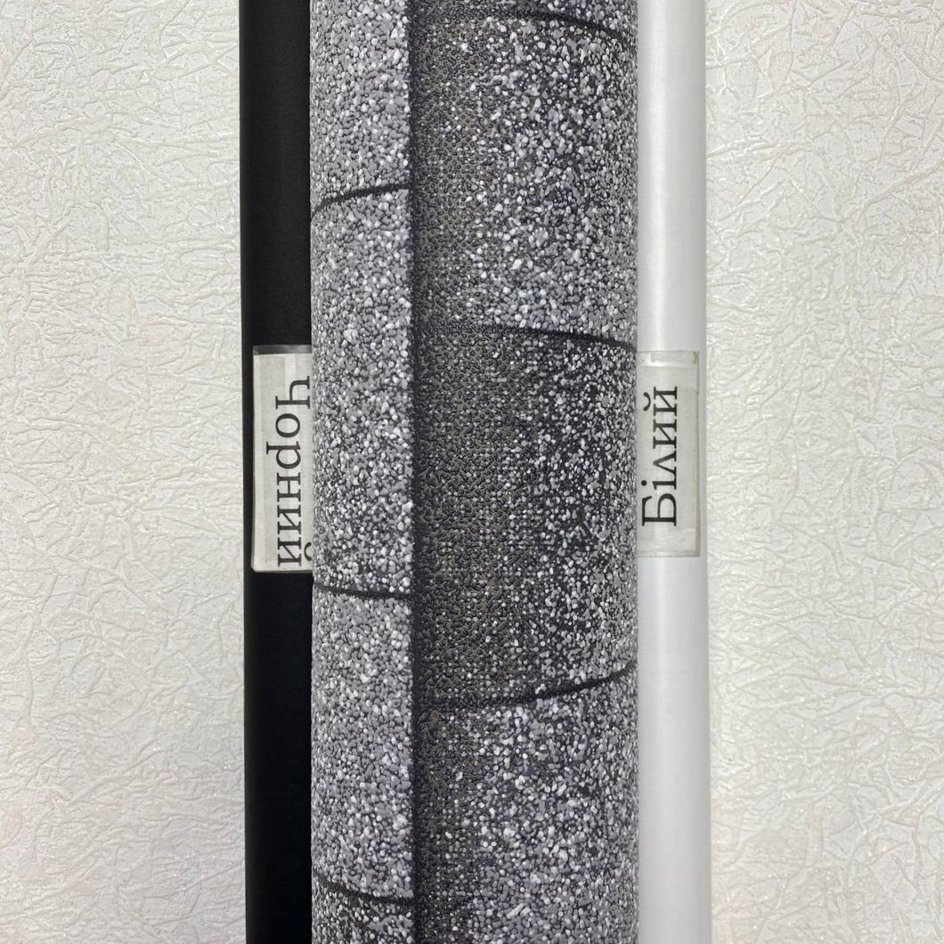Обои виниловые на бумажной основе черно-серые Славянские обои Comfort В39 Виталий 1,06 х 10,05м (9445-10В)