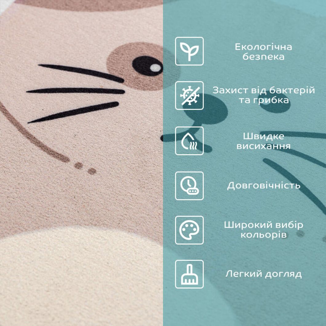 Влагопоглощающий коврик 40х60х3мм Котик SW-00002564, Разные цвета