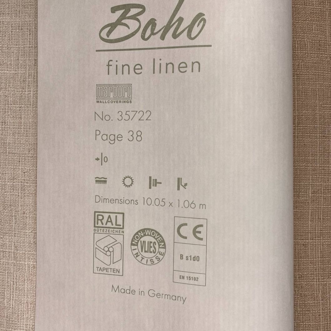 Обои виниловые на флизелиновой основе Marburg Boho бежевые 1,06 х 10,05м (35722)