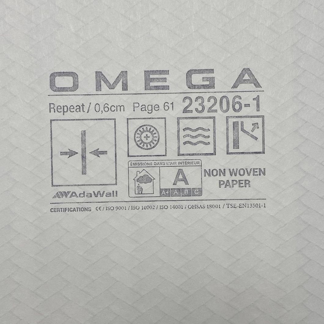 Шпалери вінілові на флізеліновій основі OMEGA білий 1,06 х 10,05м (23206-1)