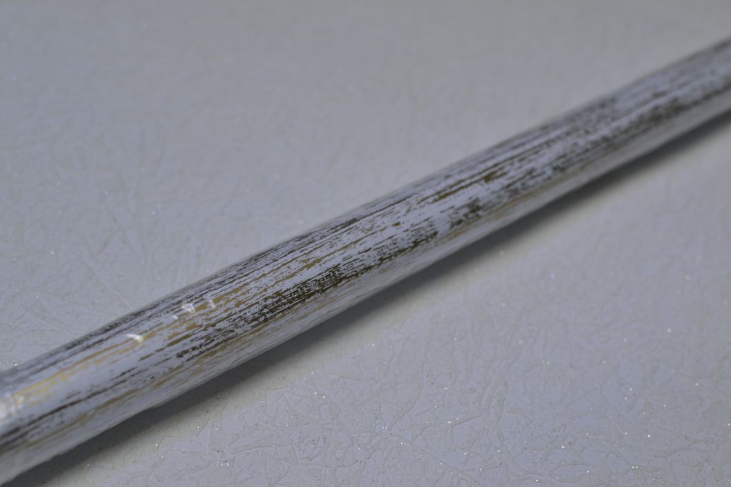 Карниз трубчастий пластиковий ЗОЛОТО ПАТИНА білий 1,6 м (105677), Білий, Білий