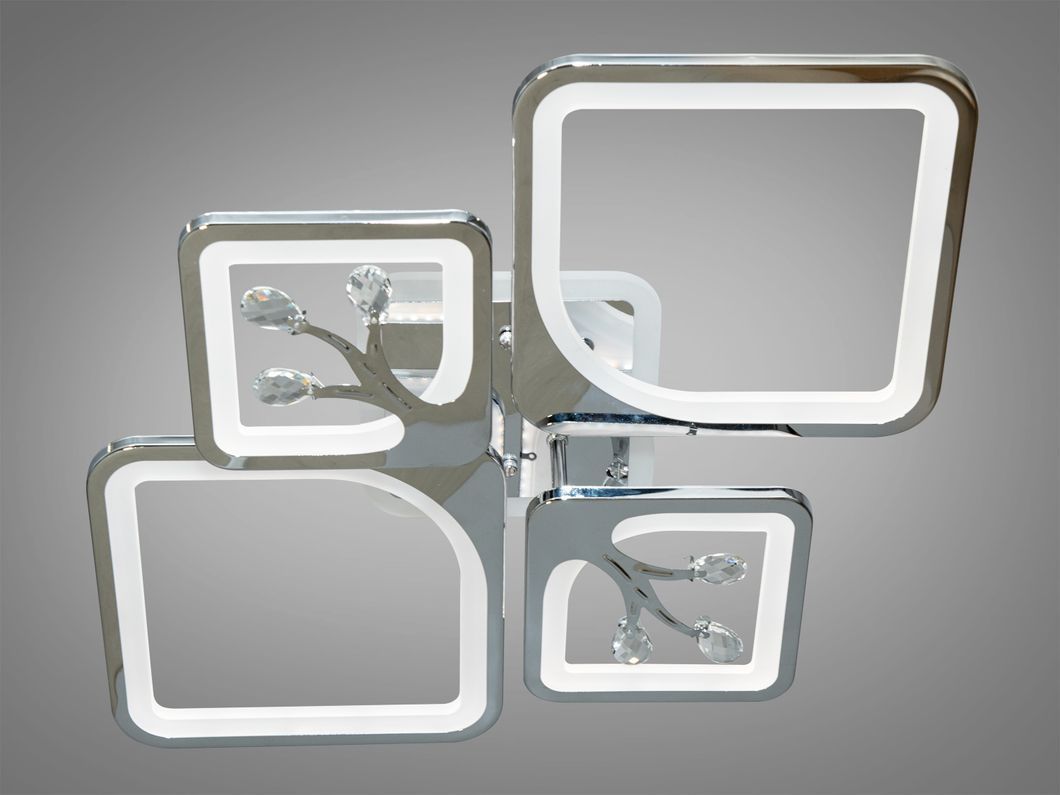 Потолочная люстра с диммером и LED подсветкой, цвет хром, 83W