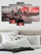 Модульна картина велика у вітальню/спальню для інтер'єру "Лондонський захід сонця" 5 частин 80 x 140 см (MK50049)
