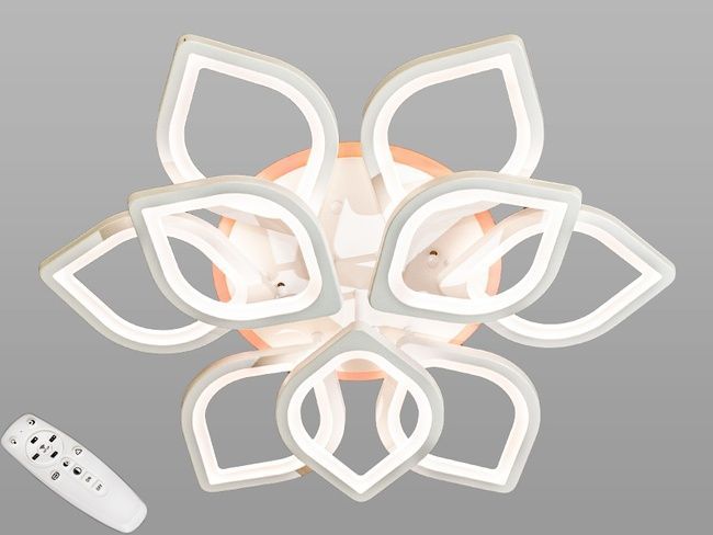 Люстра led з пультом в дитячу та диммером, біла люстра, 165W