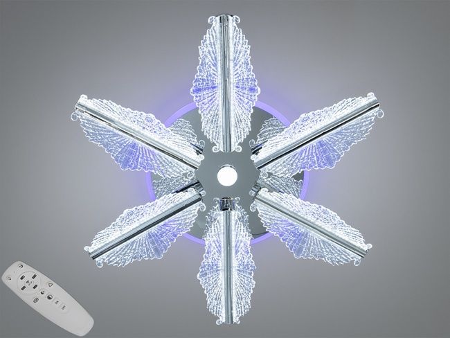 Стельова LED люстра шампань 65W з пультом