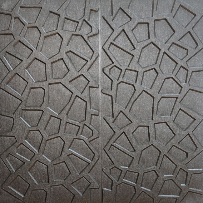 Панель стінова самоклеюча декоративна 3D cіра 700х700х8мм (118), Серый, Сірий