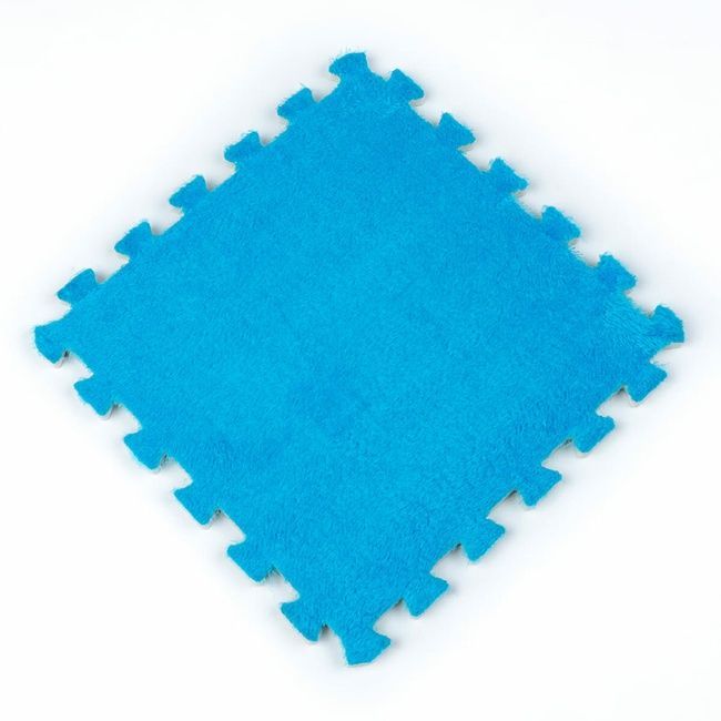 Підлога-пазл плюшевий БЛАКИТНИЙ 30*30*1cm (D) SW-00002090, Блакитний, Блакитний