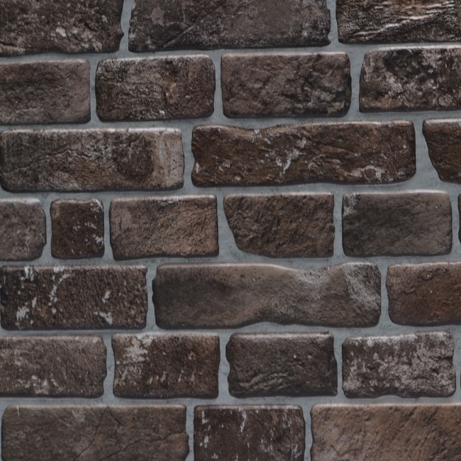 Панель стеновая декоративная пластиковая кирпич ПВХ ''Ретро коричневый" 951 мм х 495 мм (152рк), Коричневый, Коричневый