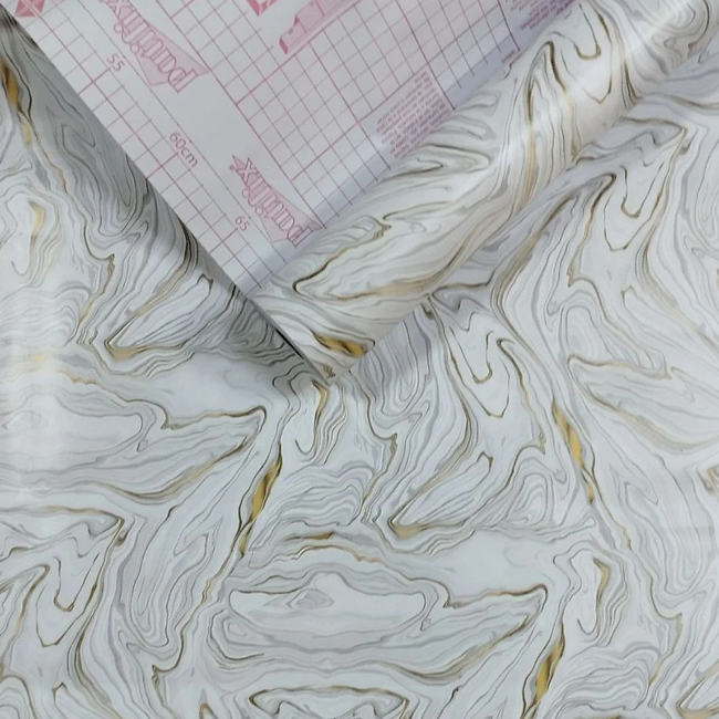 Самоклейка декоративна Patifix мармур білий з золотом 0,45 х 1м (13-4205)