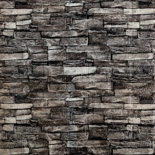 Панель стінова самоклеюча декоративна 3D під цеглу сірий піщаник 700х770х5мм (59), Серый, Сірий