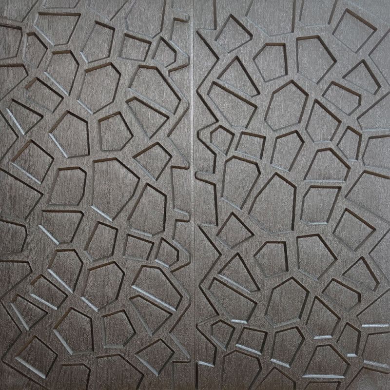 Панель стінова самоклеюча декоративна 3D cіра 700х700х8мм (118), Серый, Сірий