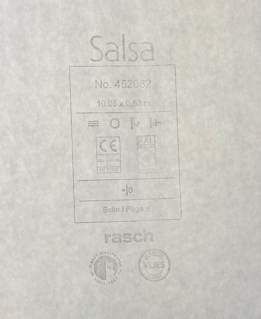 Обои виниловые на флизелиновой основе Salsa Rasch синий 0,53 х 10,05м (452082)
