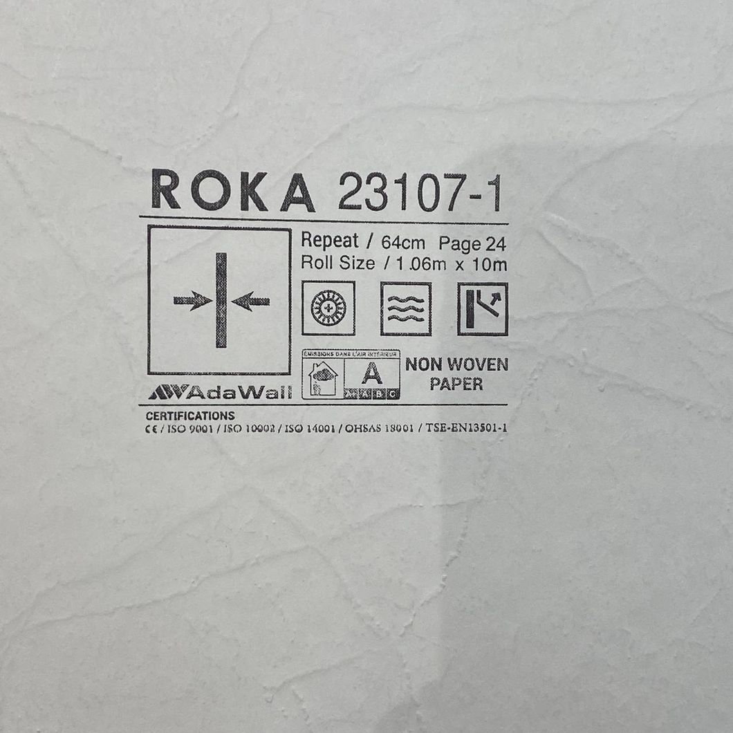 Обои виниловые на флизелиновой основе серо-бежевый Roka AdaWall 1,06 х 10м (23107-1)