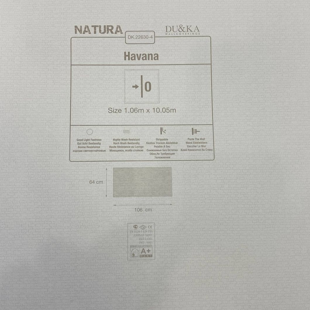 Шпалери вінілові на флізеліновій основі DUKA Natura рогожка графітова 1,06 х 10,05м (22630-4)