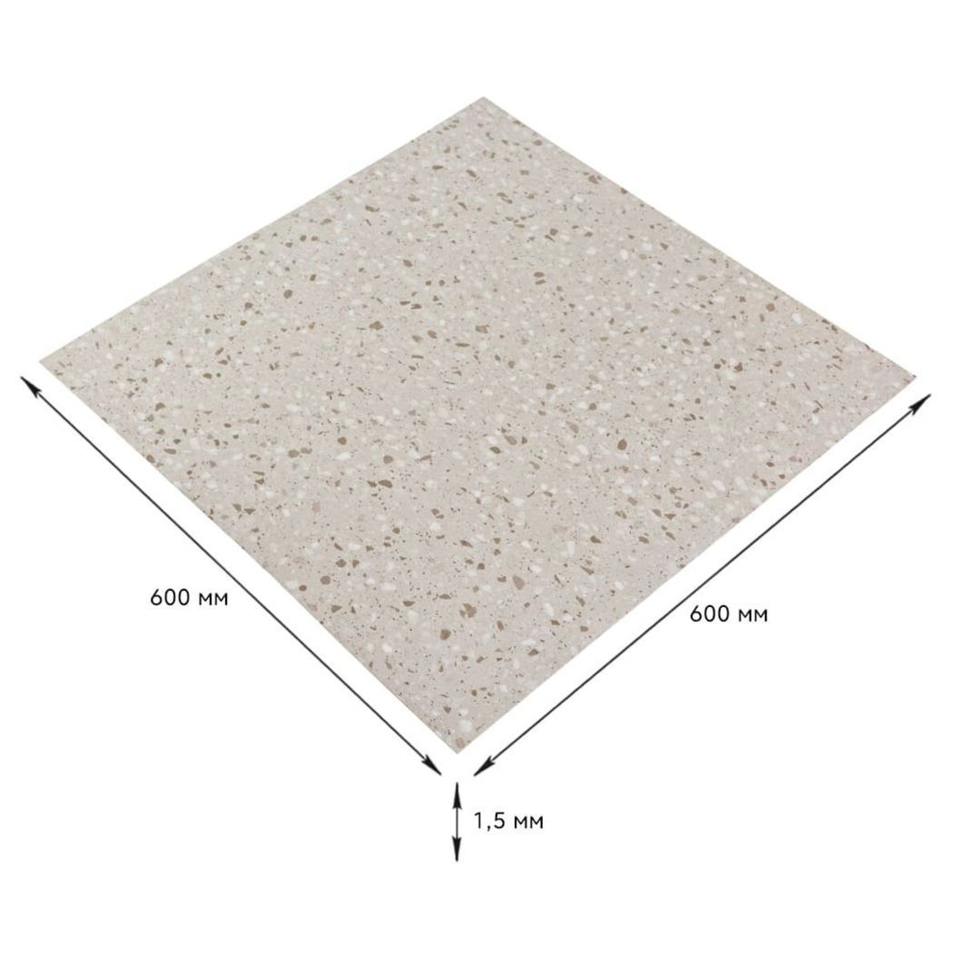 Самоклеюча LVT плитка 600*600*1.5mm (D) SW-00001587, Бежевий, Бежевий